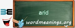 WordMeaning blackboard for arid